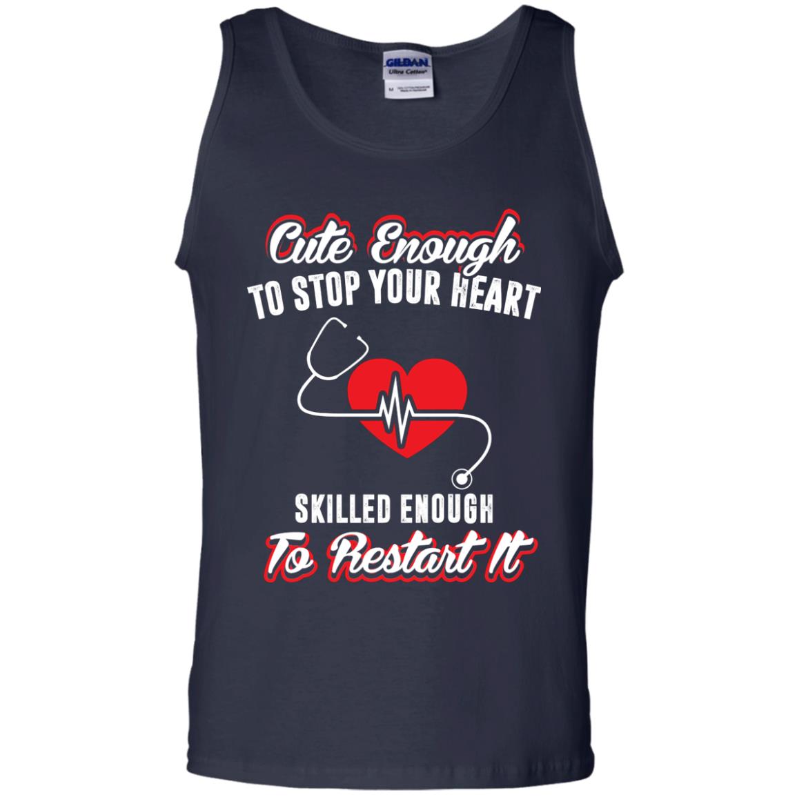 Cute Enough To Stop Your Heart Heart Disease T-shirt Navy