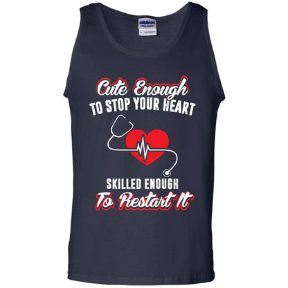 Cute Enough To Stop Your Heart Heart Disease T-shirt Navy