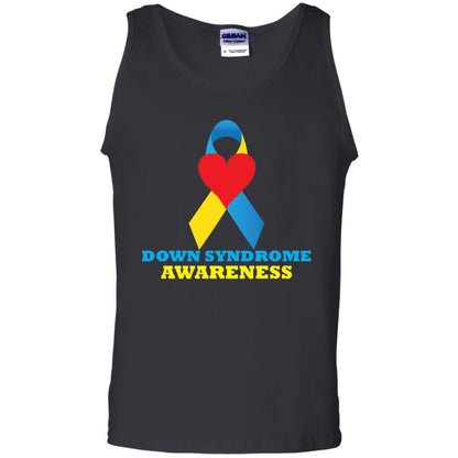 Yellow And Blue Ribbon Down Syndrome Awareness T-shirt Black