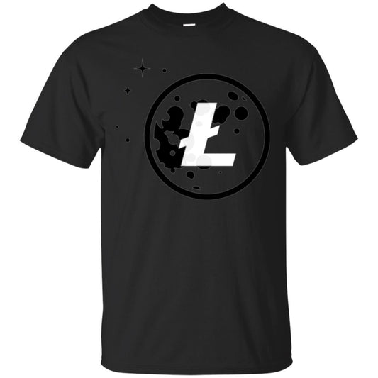 Litecoin Moon Logo Cryptocurrency T-shirt Black