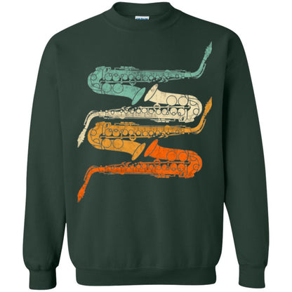 Saxophonist T-shirt Vintage Retro 70s Saxophone Forest Green