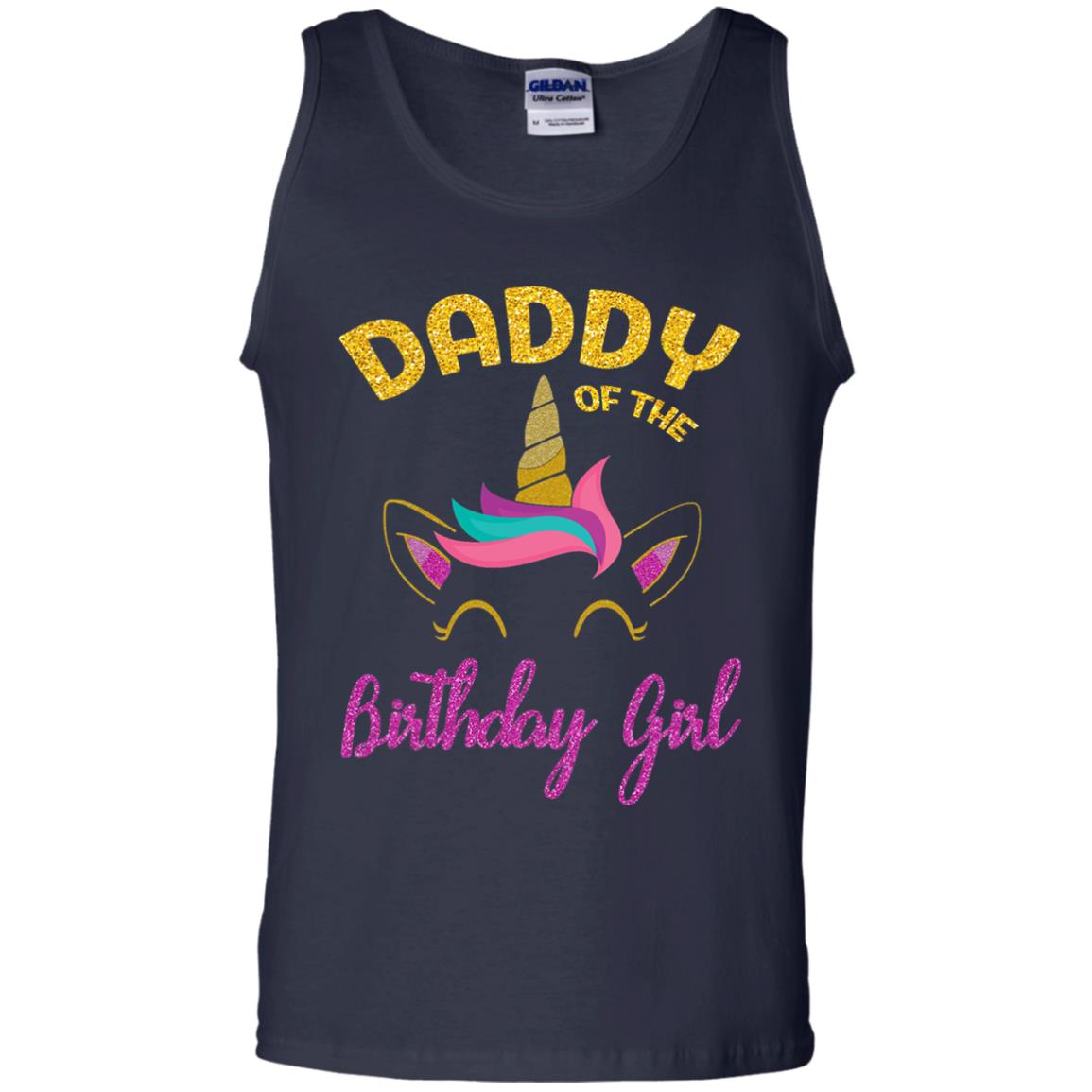 Daddy Mommy Of The Unicorn Birthday Girl T-shirt Navy