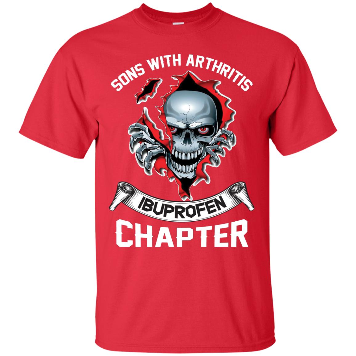 Sons With Arthritis Ibuprofen Chapter Biker T-shirt Red