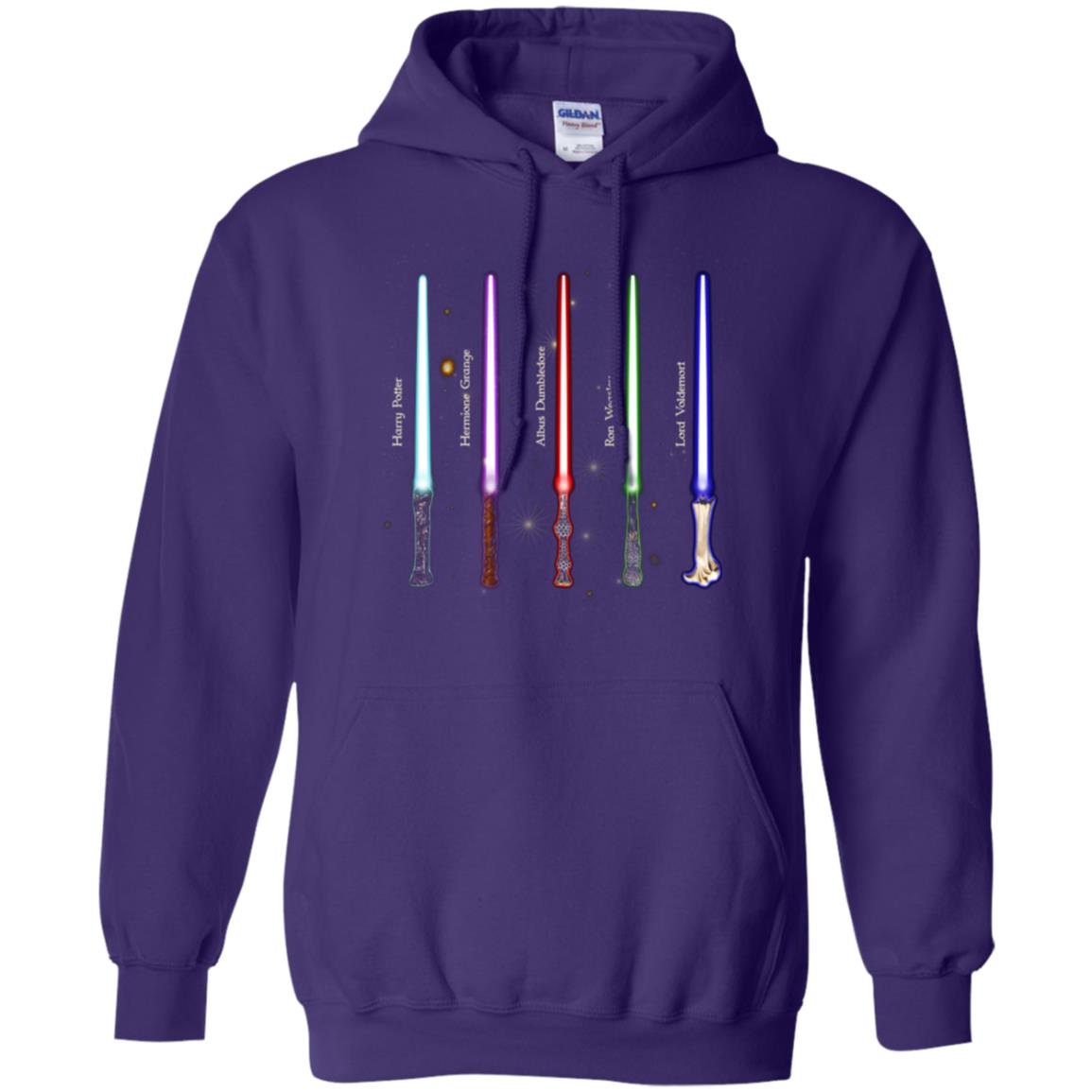 Harry Potter Lightsaber Wands Movie Fan T-shirt Purple