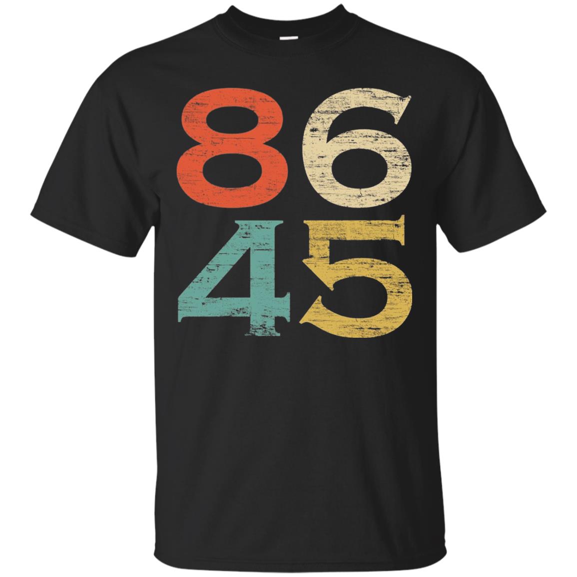 Classic Vintage Style 86 45 Anti Trump T-shirt Black