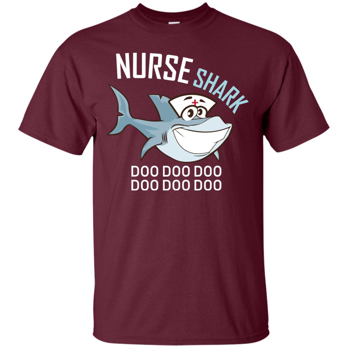 Nurse Shark Doo Doo Doo Shark Nursing Shirt Maroon