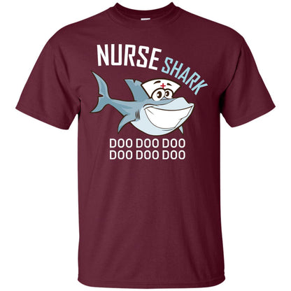 Nurse Shark Doo Doo Doo Shark Nursing Shirt Maroon