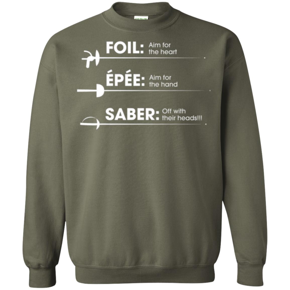 Fencing T-shirt Foil Saber Definition Military Green