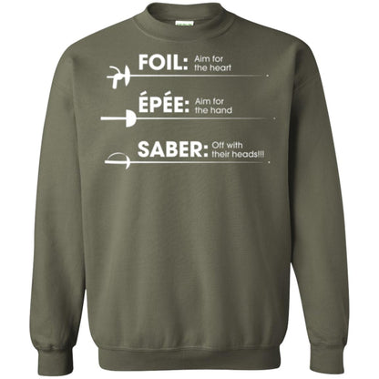 Fencing T-shirt Foil Saber Definition Military Green