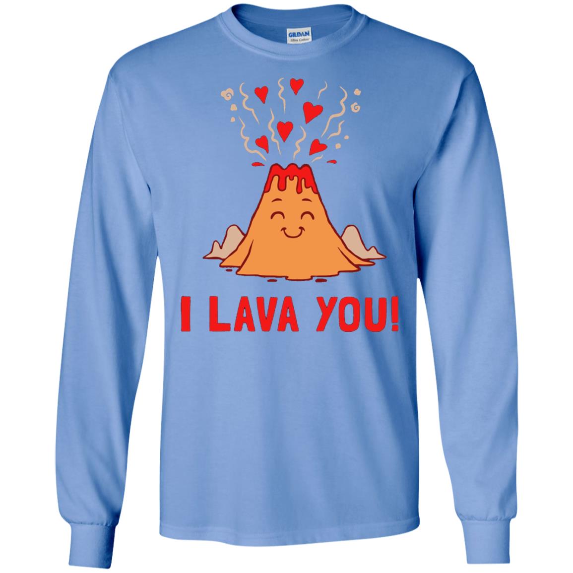 Funny Volcano Valentines Love T-shirt I Lava You T-shirt Carolina Blue