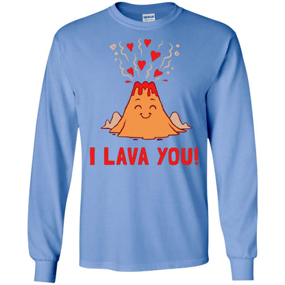 Funny Volcano Valentines Love T-shirt I Lava You T-shirt Carolina Blue