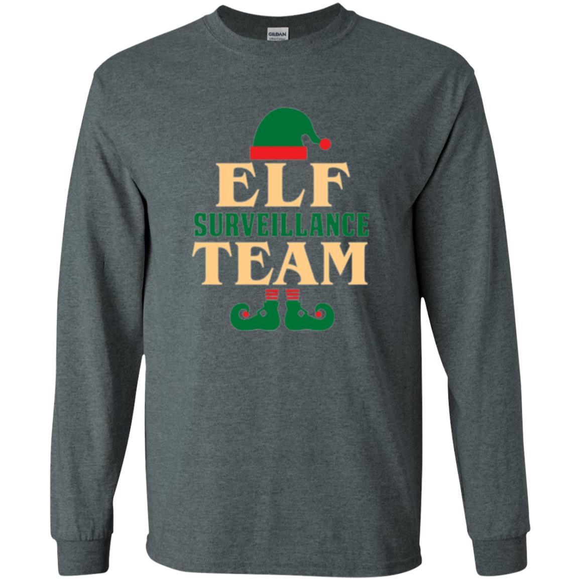 Christmas T-shirt Elf Surveillance Team T-shirt Dark Heather