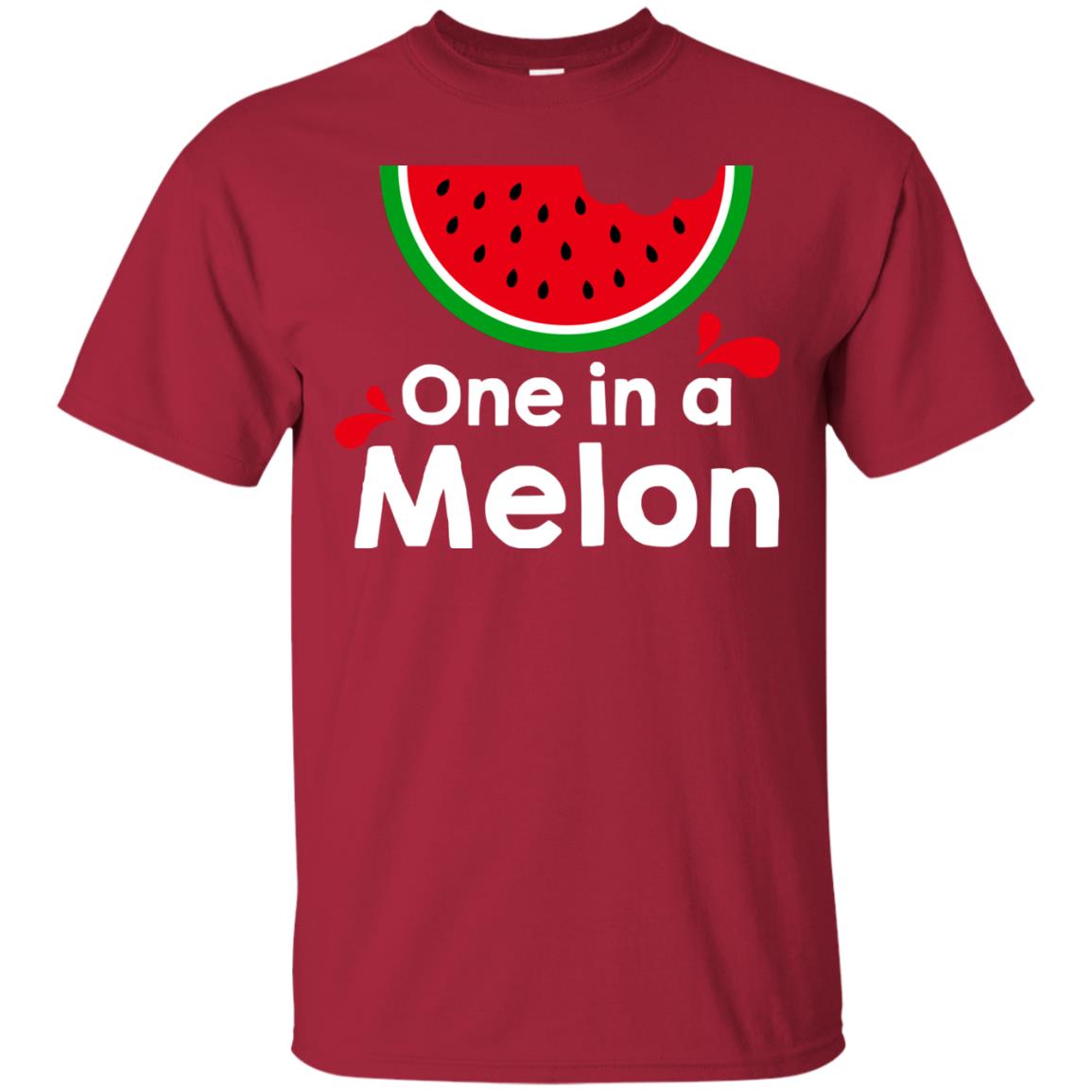 One In A Melon Watermelon Funny Fruit Pun Shirt Cardinal