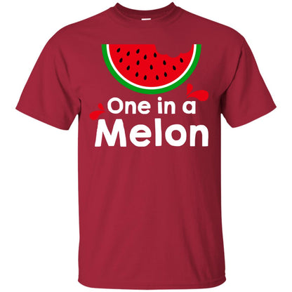 One In A Melon Watermelon Funny Fruit Pun Shirt Cardinal