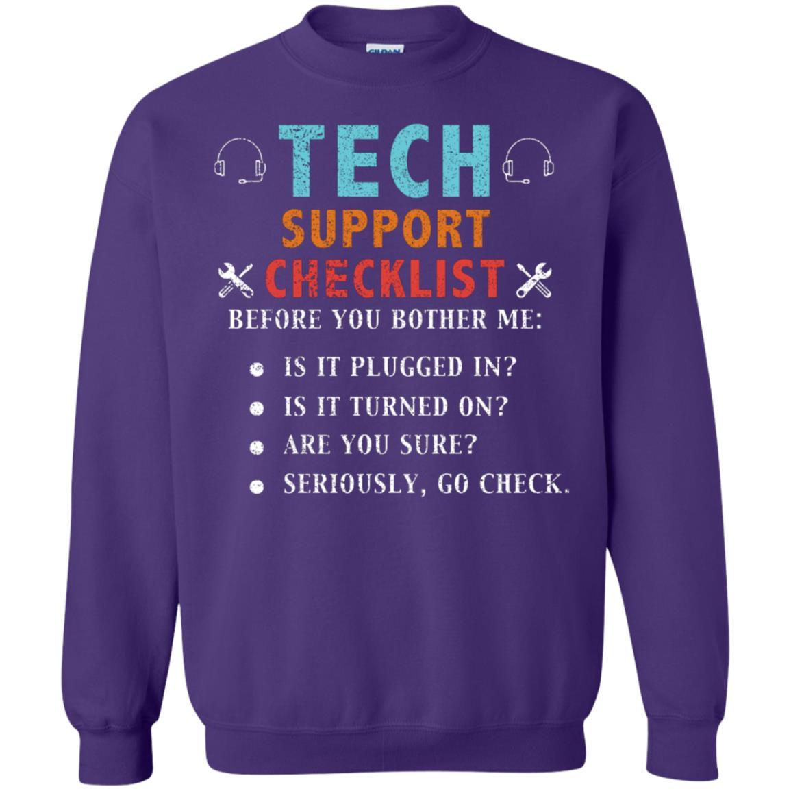 Tech Support Checklist Before You Bother Me Shirt Purple