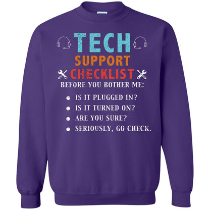 Tech Support Checklist Before You Bother Me Shirt Purple