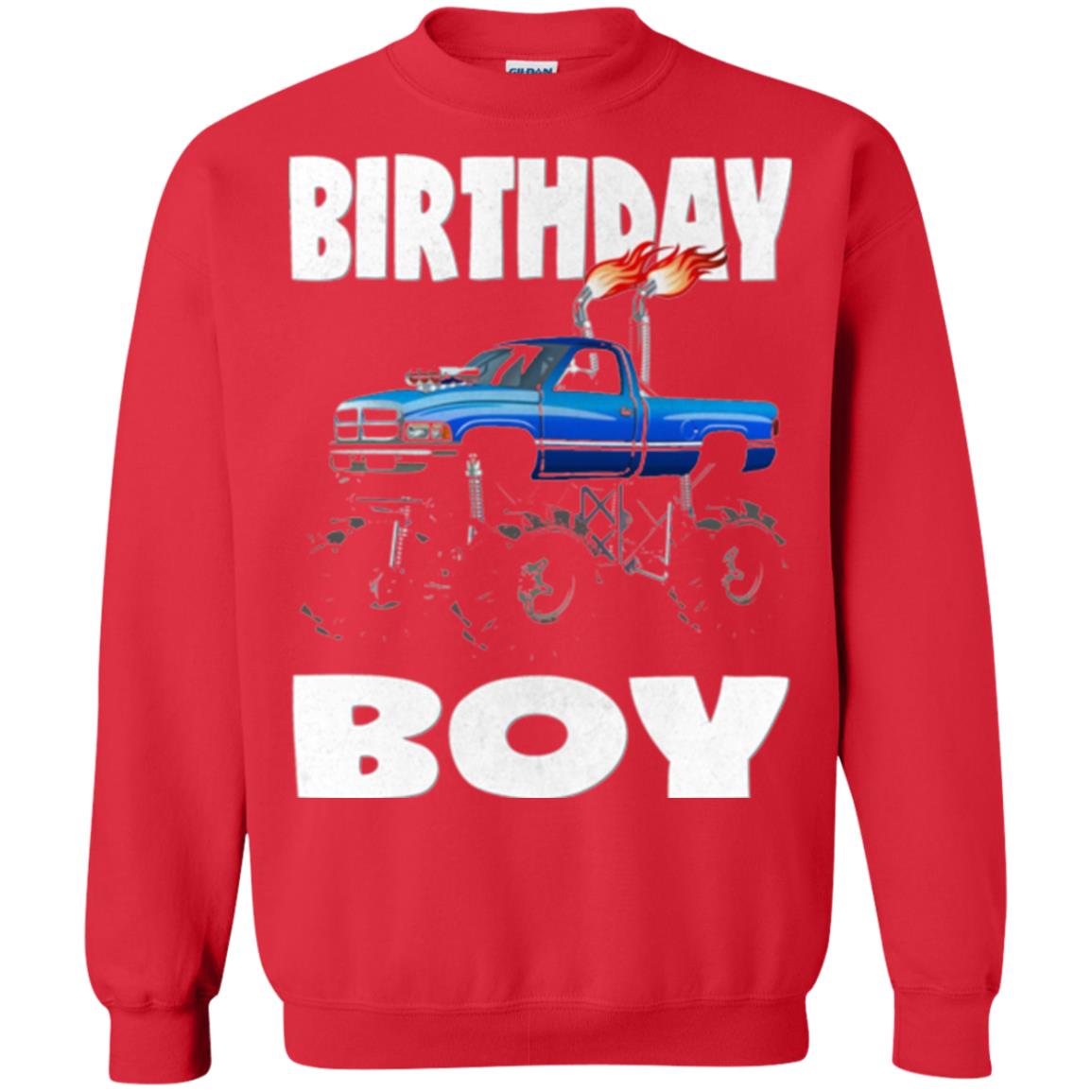Monster Truck T-shirt Birthday Boy Vintage Red