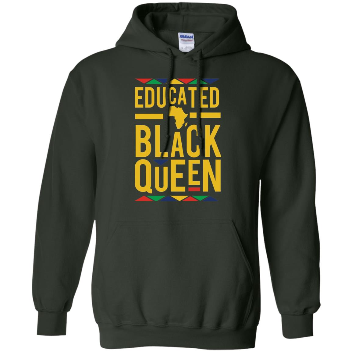 African Dna Pride T-shirt Dashiki Educated Black Queen Forest Green