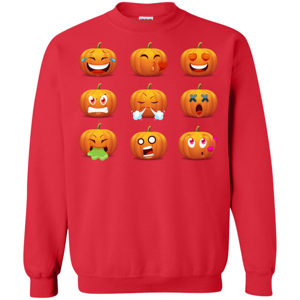 Funny Pumpkins Emoji Halloween Gift Shirt Red