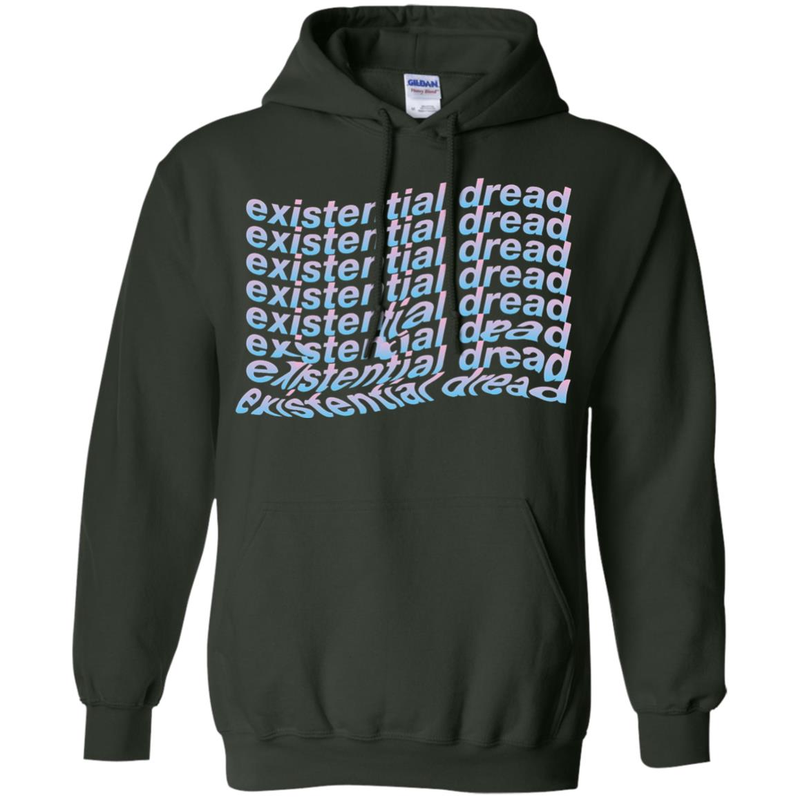 Existential Dread Waves Melting Distortion Aesthetic T-shirt Forest Green