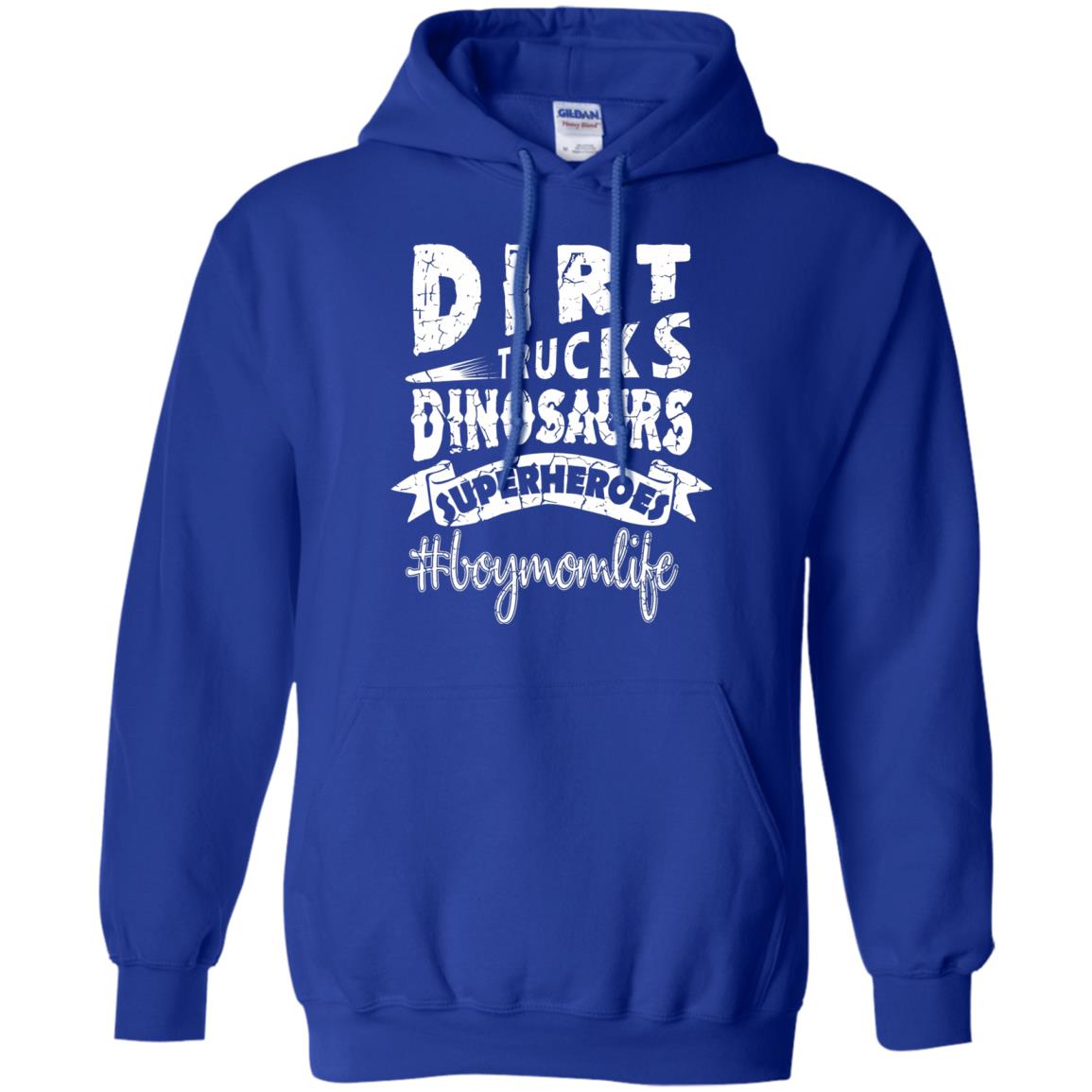 Dirt Trucks Dinosaurs Superheroes #boymomlife Family T-shirt Royal