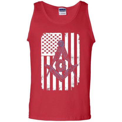 Freemason Usa Flag Logo Freemasonry America T-shirt Red