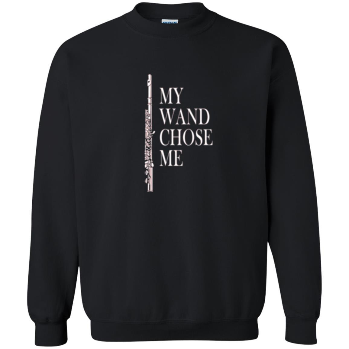 Flute Lover T-shirt My Wand Chose Me Black