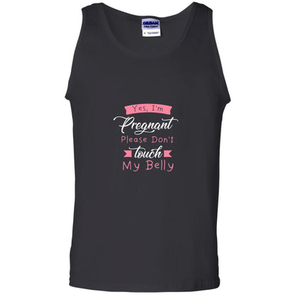 Pregnancy T-shirt Yes I_m Pregnant Please Don_t Touch My Belly Black