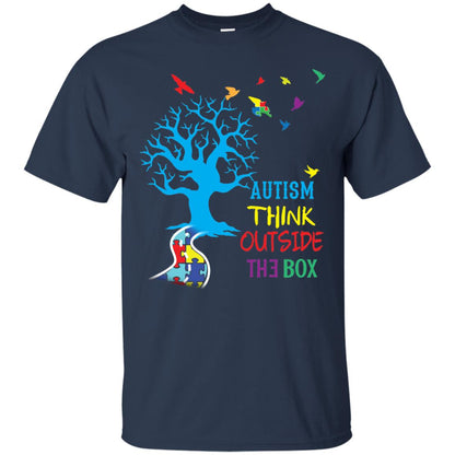 Autism Awareness T-shirt Autism Think Outside Navy