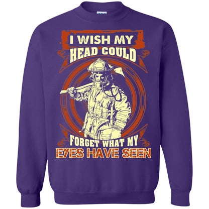Firefighter Shirt I Wish My Head Could Forget What My Eyes Have Seen Purple
