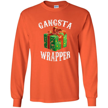 Christmas T-shirt Gangsta Wrapper Novelty Orange