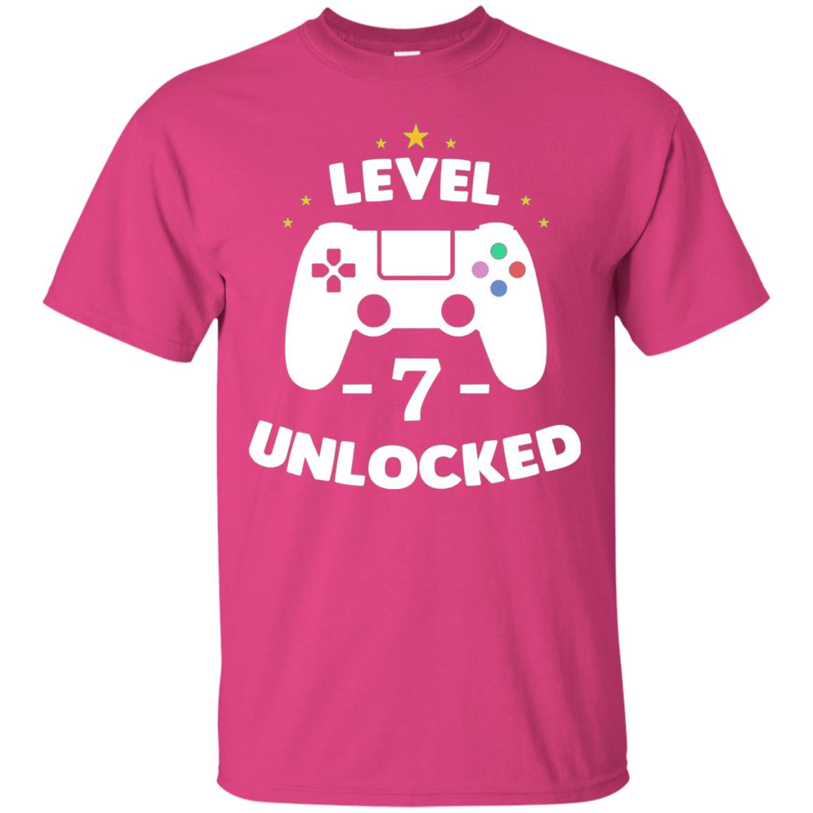 Level 7 Unlocked Gamer T-shirt Heliconia