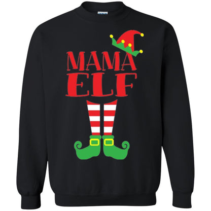 Family Christmas T-shirt Mama Elf T-shirt Black