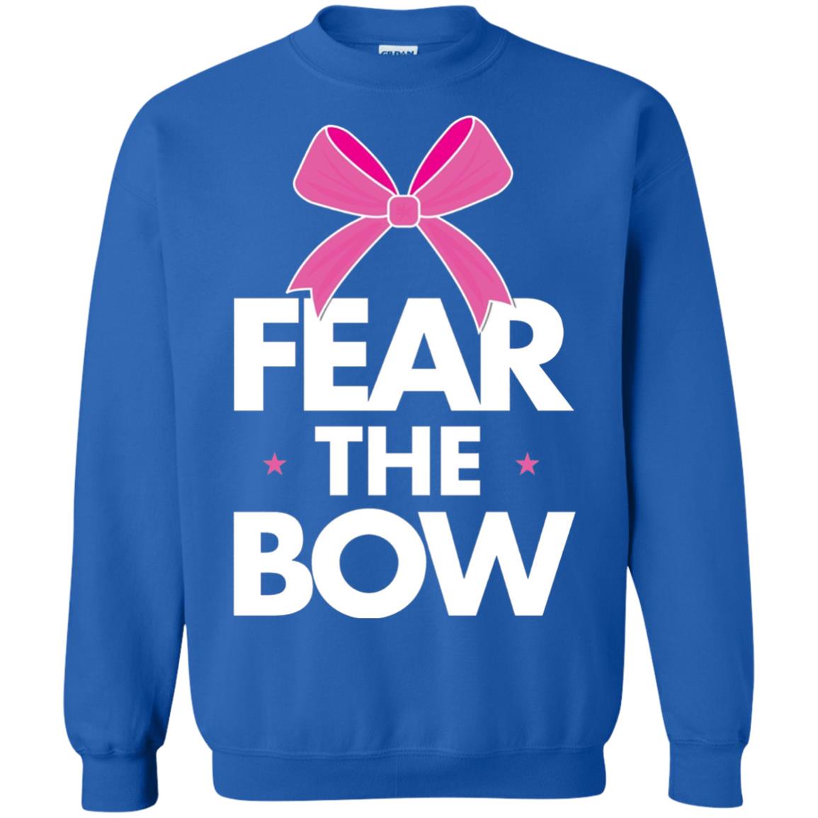 Fear The Bow Big Pink Bow Cheerleader Apparel Shirt Royal