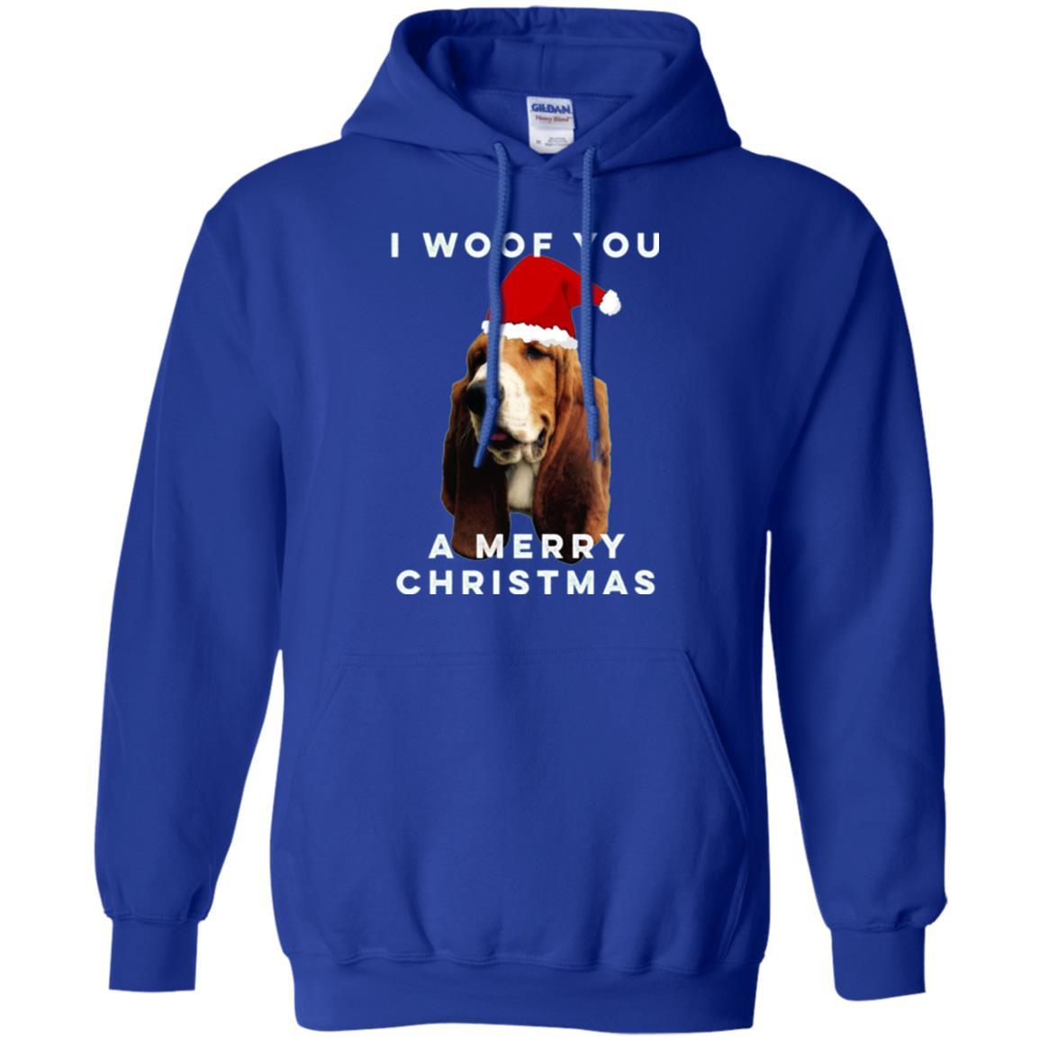 Basset Hound T-shirt I Woof You A Merry Christmas Royal