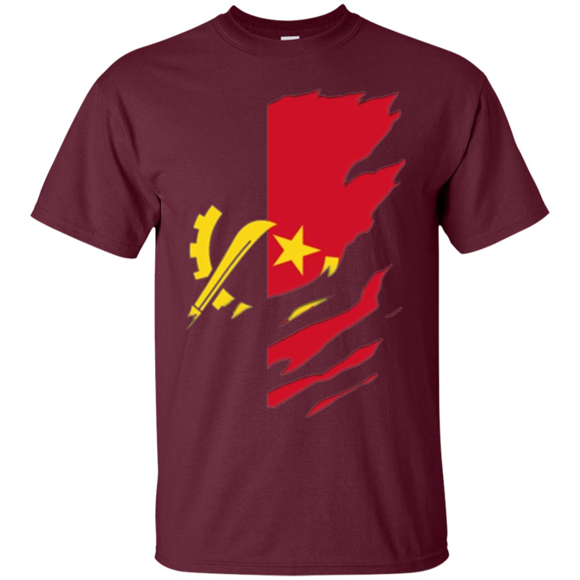 Super Angola Flag T-shirt Maroon
