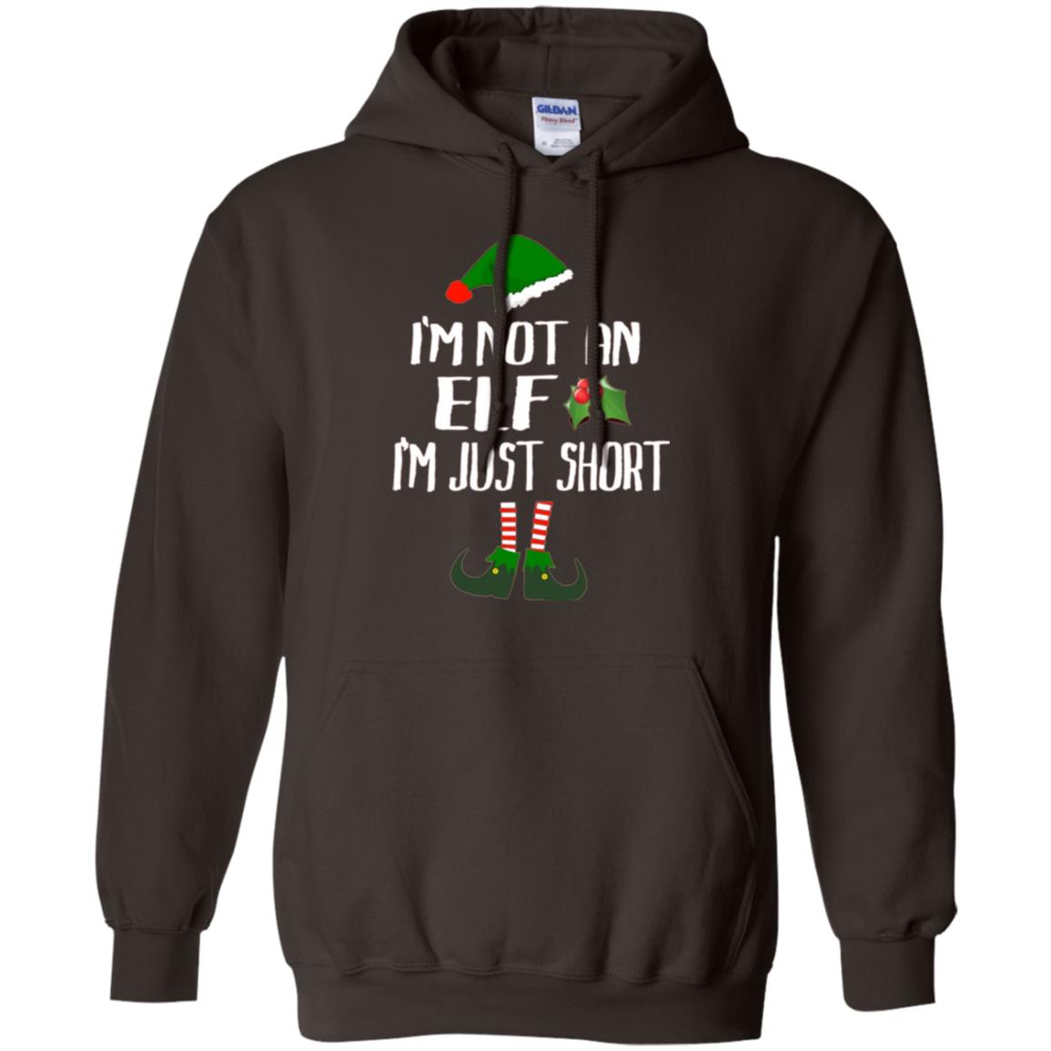 Funny Christmas T-shirt I_m Not An Elf I_m Just Short Dark Chocolate