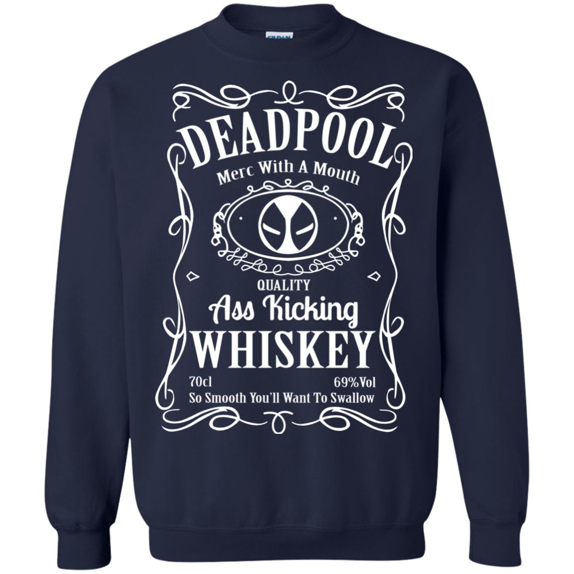 Deadpool Merc With A Mouth Quality Kiching Whiskey So Smooth You Will Want To Swallow Navy