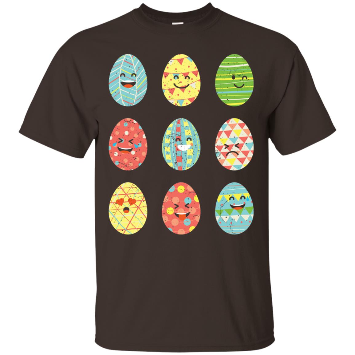Happy Egg Emoji Easter Sunday Egg Hunt T-shirt Dark Chocolate