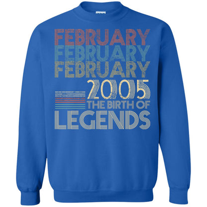 February Retro Classic Vintage 2005 The Birth Of Legends 13th Birthday T-shirt Royal