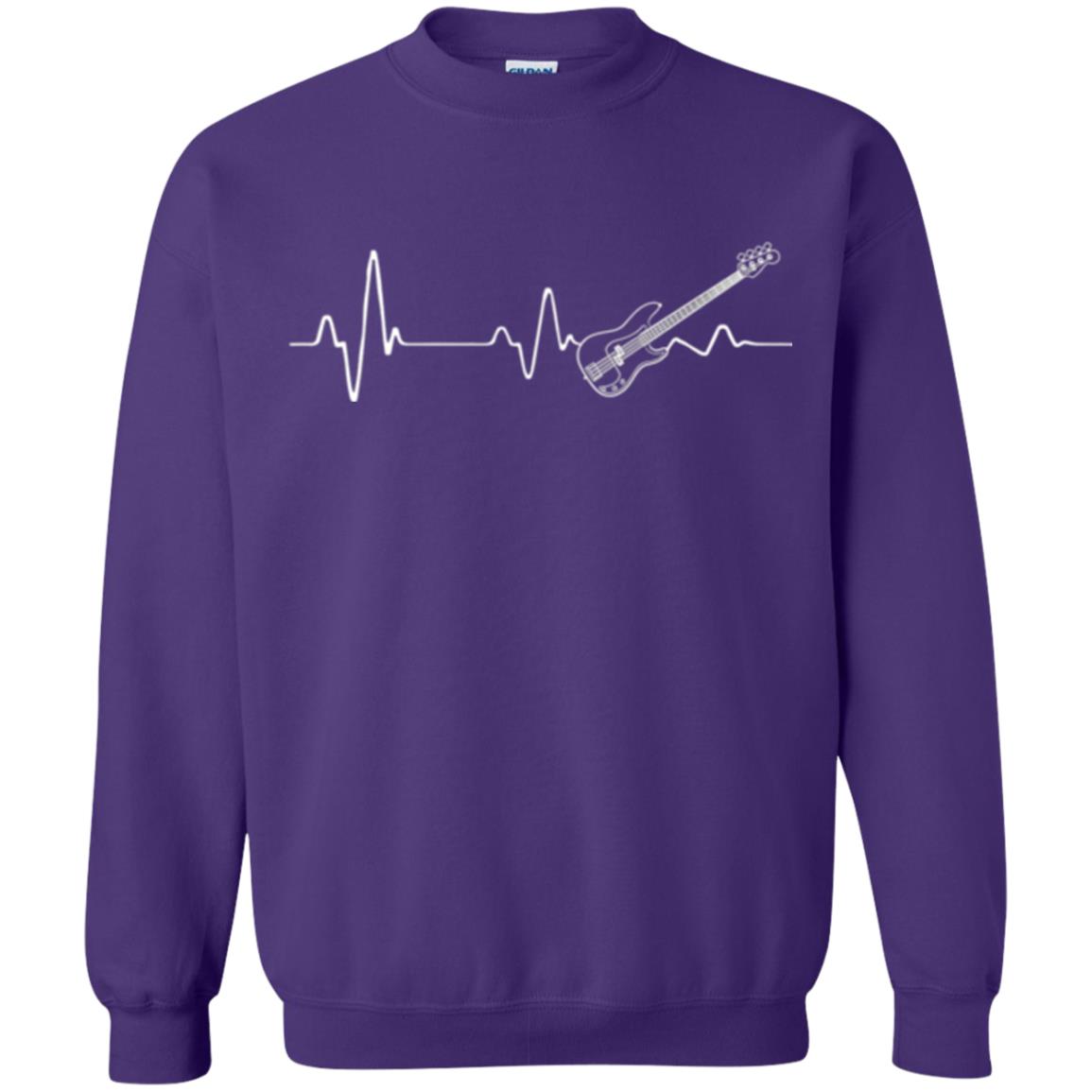 Bass Guitar Lovers T-shirt Heartbeat Purple