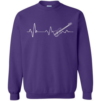 Bass Guitar Lovers T-shirt Heartbeat Purple