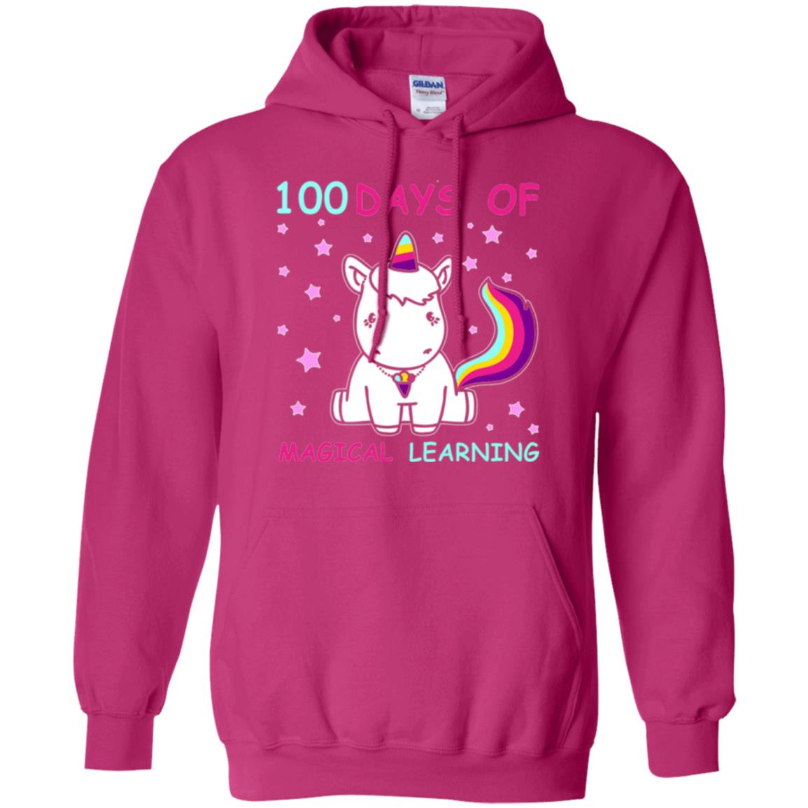 Unicorn Lover T-shirt 100 Days Of Mgical Learning Heliconia