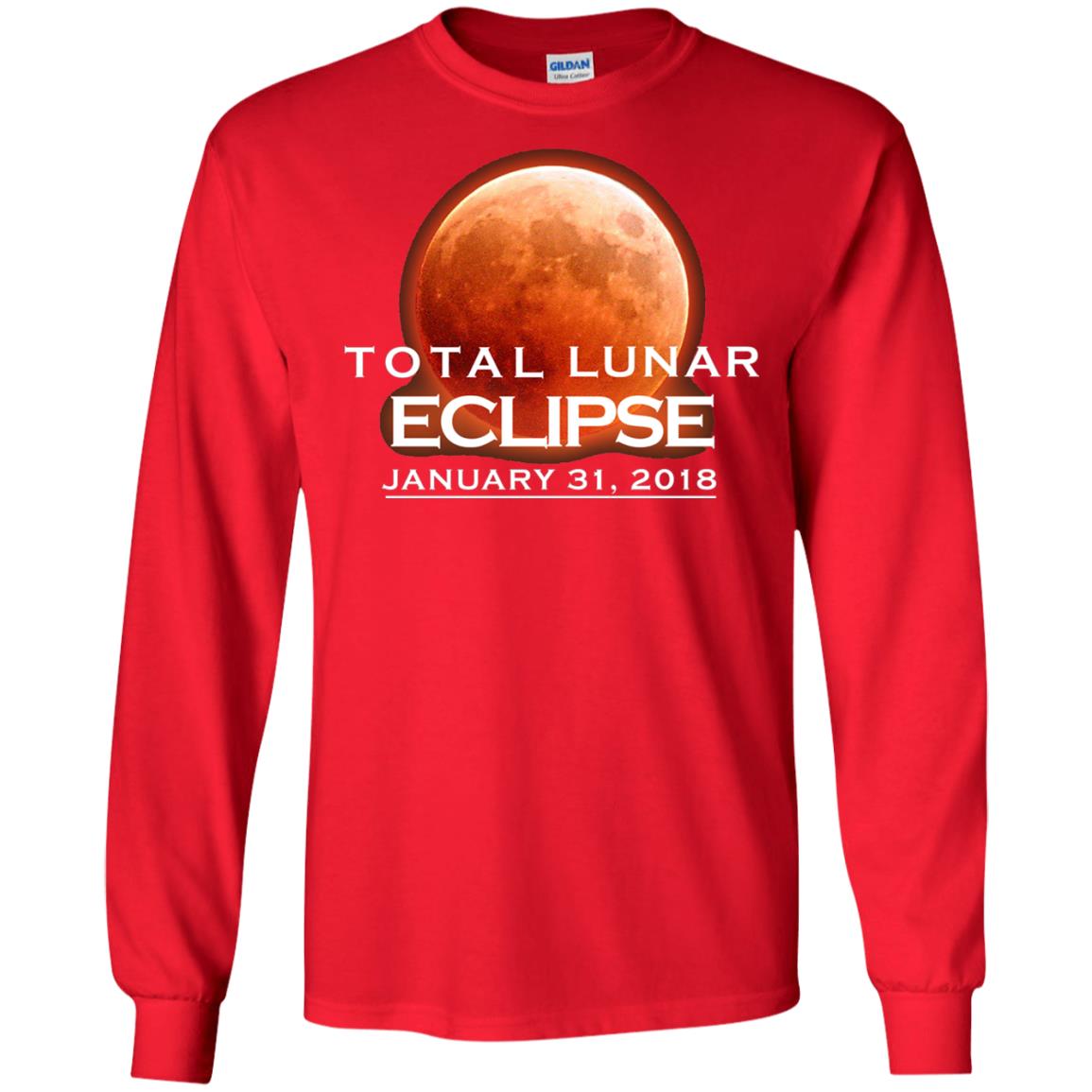 Lunar Eclipse T-shirt January 31, 2018 Graphic T-shirt Red