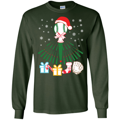 Baseball Christmas T-Shirt Forest Green