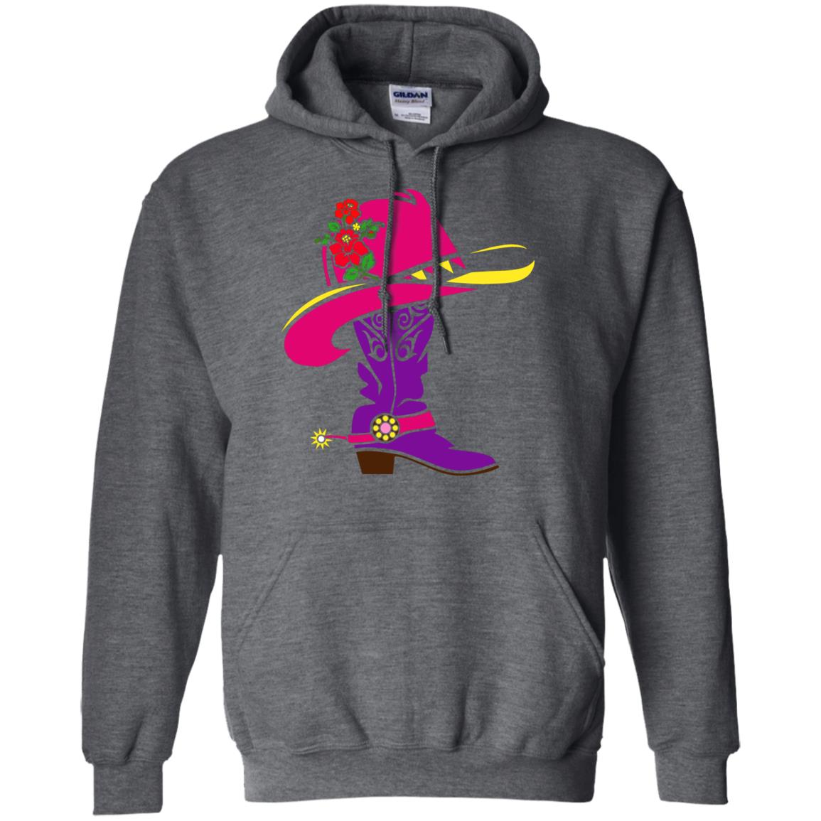 Cowgirl Boots With Hat T-shirt Dark Heather