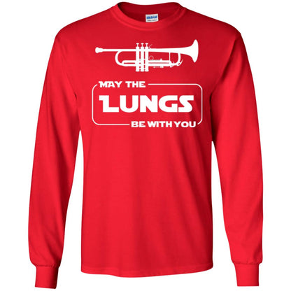 Funny Trumpet Player T-shirt May The Lungs Be With You Red