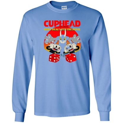 Cuphead And Mugman Devil_s Dice Video Game Graphic T-shirt Carolina Blue