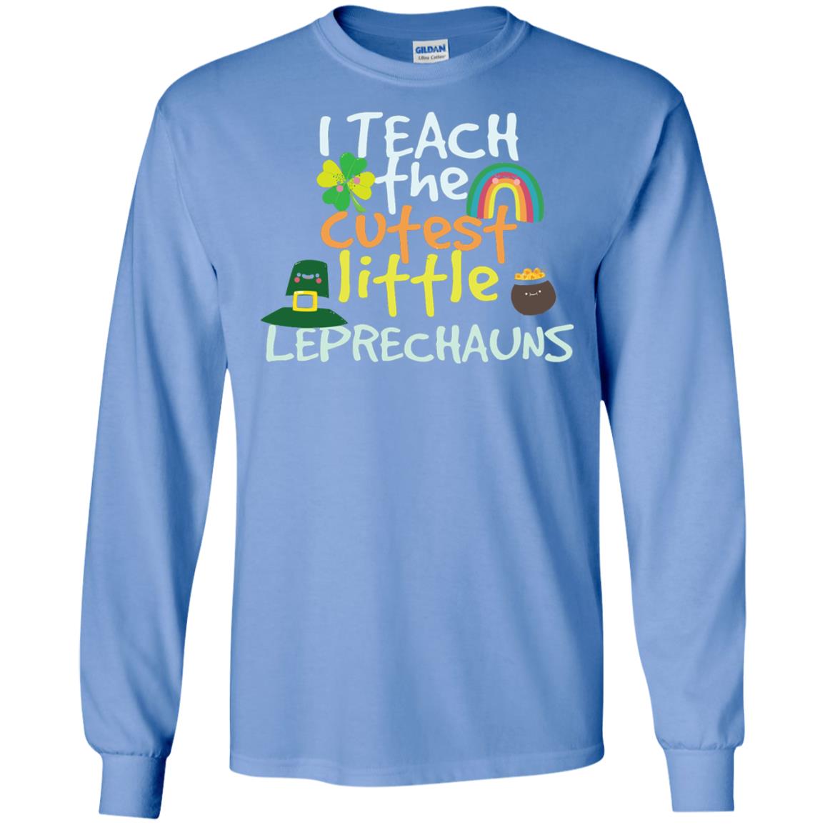 Cutest Little Leprechauns St. Patricks Day Teacher T-shirt Carolina Blue