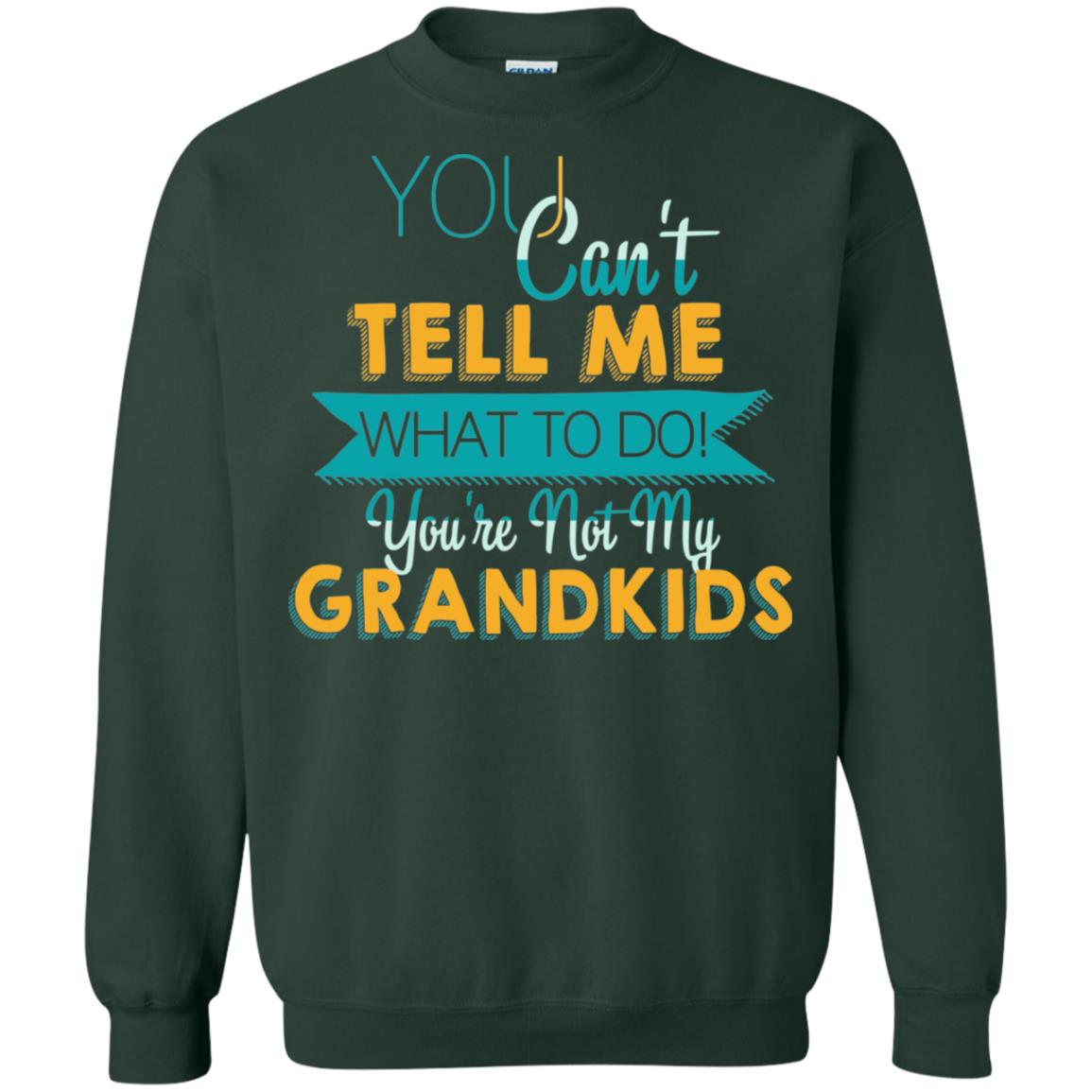 You Can't Tell Me What To Do You're Not My Grandkids Grandparents Gift Tshirt Forest Green
